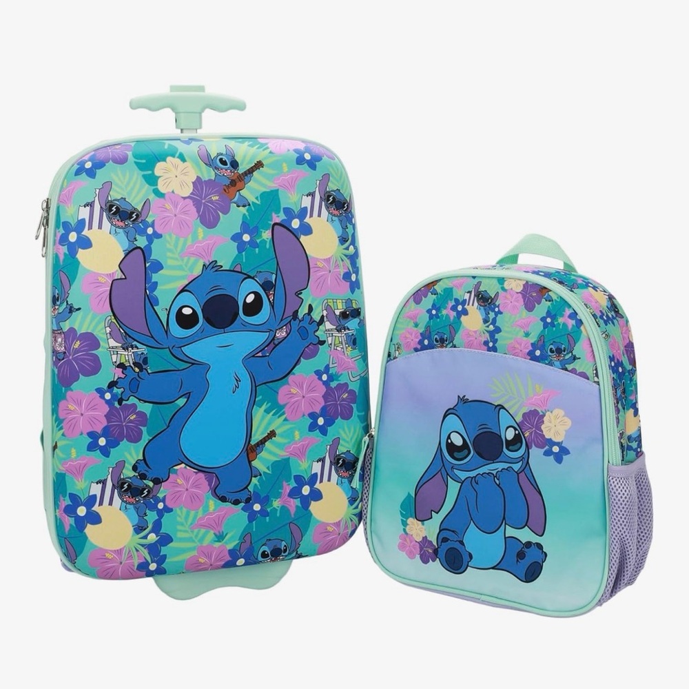 Stitch Floral Luggage and Backpack Set